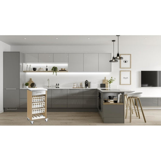 Carrello da cucina MOHER, colore beige scuro