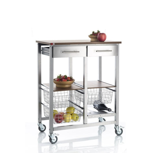 Carrello da cucina ONDA ALLUMINIO DOPPIO