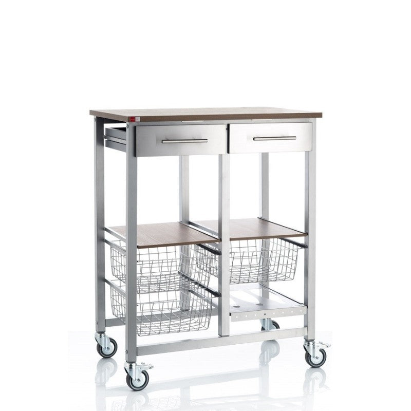 Carrello da cucina ONDA ALLUMINIO DOPPIO