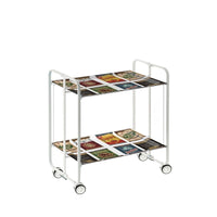 Carrello pieghevole da cucina BAUHAUS, 2 vassoi. Struttura bianca, Fantasia 5