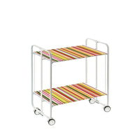 Carrello pieghevole da cucina BAUHAUS, 2 vassoi. Struttura bianca, Fantasia 3