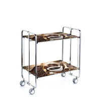 Carrello pieghevole da cucina BAUHAUS, 2 vassoi. Struttura cromata, Fantasia 9