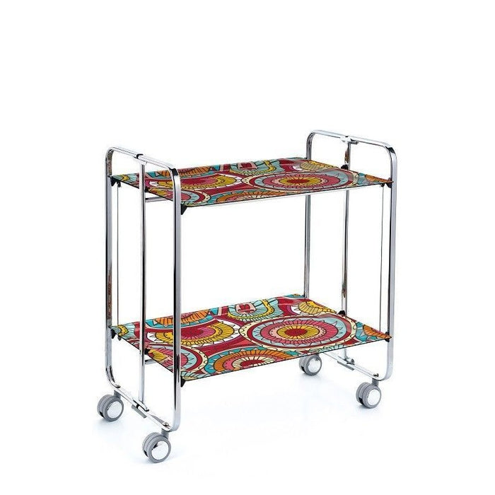 Carrello pieghevole da cucina BAUHAUS, 2 vassoi. Struttura cromata, Fantasia 2