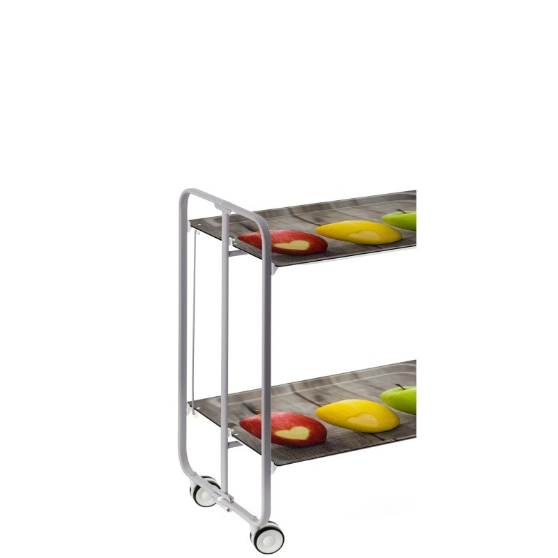 Carrello pieghevole da cucina BAUHAUS, 2 vassoi. Struttura grigio, Fantasia 6