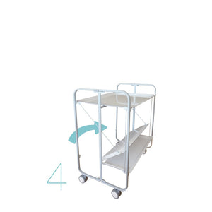 Carrello pieghevole da cucina BAUHAUS, 2 vassoi. Struttura grigio, Fantasia 19