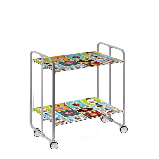 Carrello pieghevole da cucina BAUHAUS, 2 vassoi. Struttura grigio, Fantasia 4