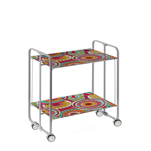 Carrello pieghevole da cucina BAUHAUS, 2 vassoi. Struttura grigio, Fantasia 8