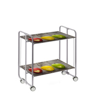 Carrello pieghevole da cucina BAUHAUS, 2 vassoi. Struttura grigio, Fantasia 6