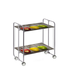 Carrello pieghevole da cucina BAUHAUS, 2 vassoi. Struttura grigio, Fantasia 6