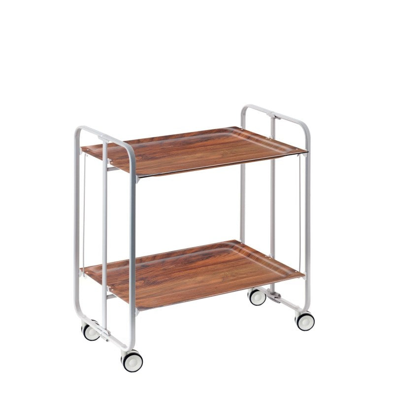 Carrello pieghevole da cucina BAUHAUS, 2 vassoi. Struttura grigio, Fantasia 39