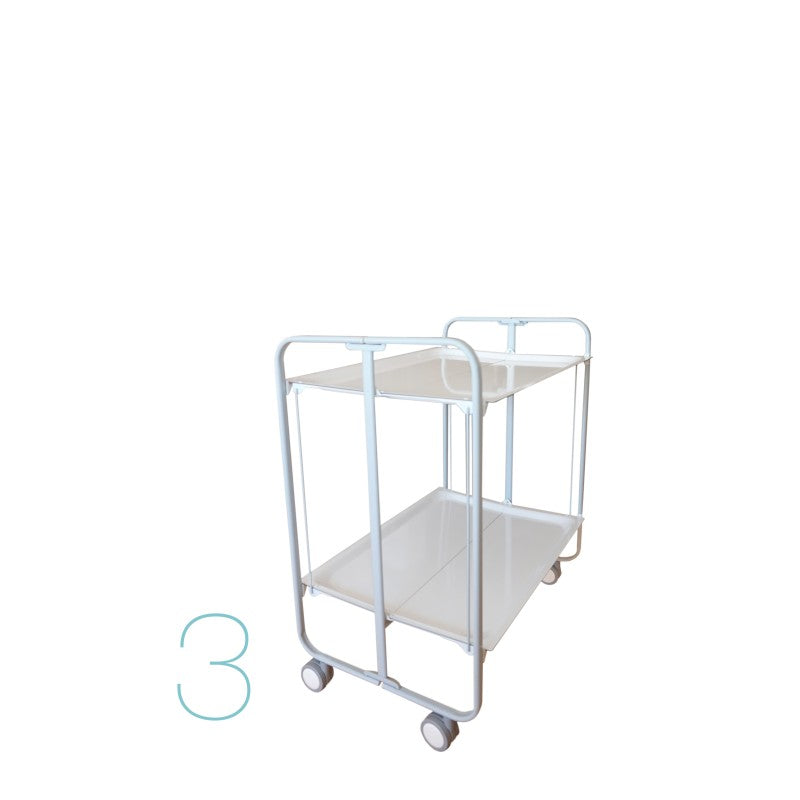 Carrello pieghevole da cucina BAUHAUS, 2 vassoi. Struttura grigio, Fantasia 17