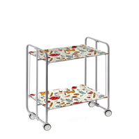 Carrello pieghevole da cucina BAUHAUS, 2 vassoi. Struttura grigio, Fantasia 11