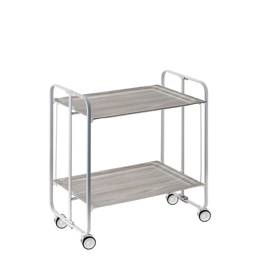 Carrello pieghevole da cucina BAUHAUS, 2 vassoi. Struttura grigio, Fantasia 40