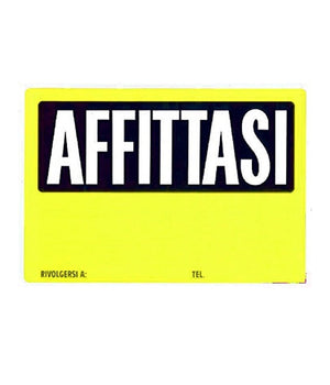 Cartello Affittasi Plastificato Con Scritta 30 X 20 Cm Segnaletico         