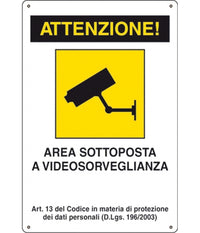 Cartello Attenzione Area Sottoposta A Videosorveglianza Segnaletica Direzionale Sicurezza         