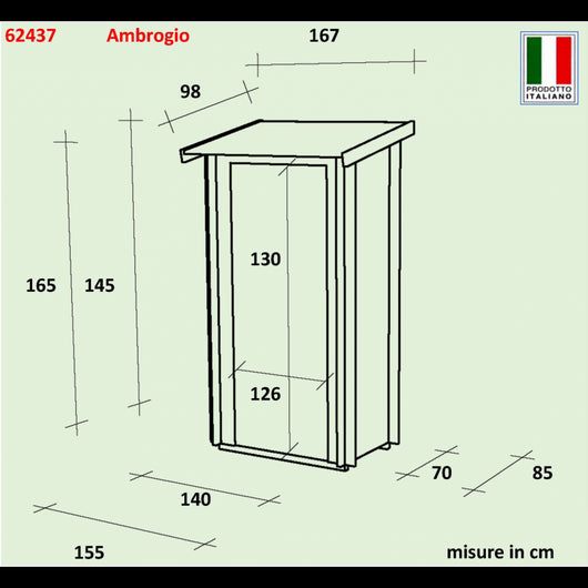 Casetta Bh16 Ambrogio Addossata Varie misure e colori PDC pefc - Verde