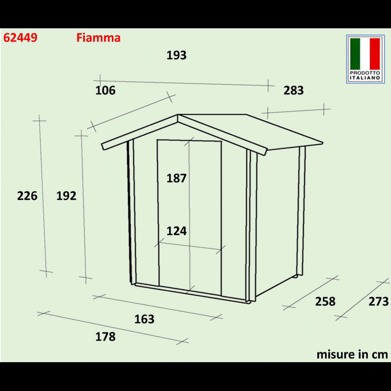 Casetta Bh16 Fiamma 178x273 cm PDC pefc