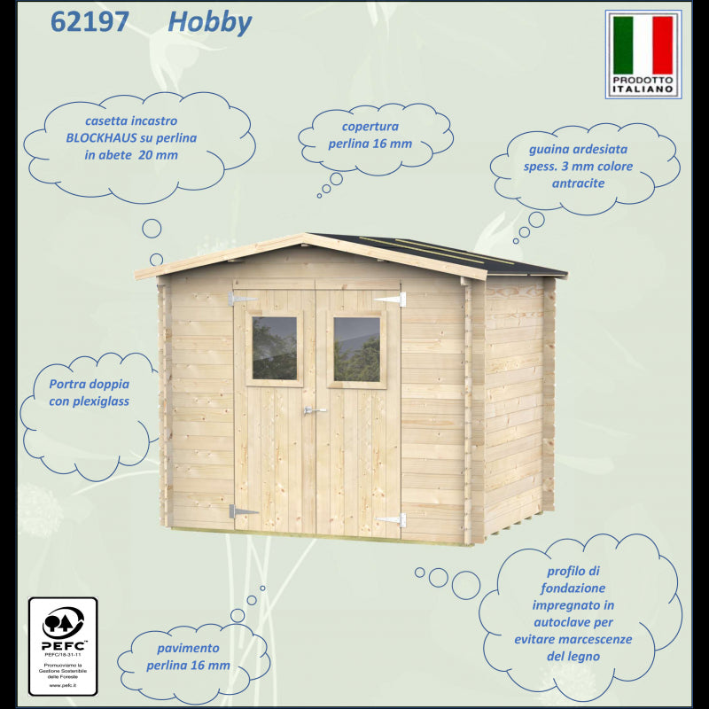 Casetta Bh19 Hobby Varie misure PSF pefc - Porta doppia 248x198 perlinato