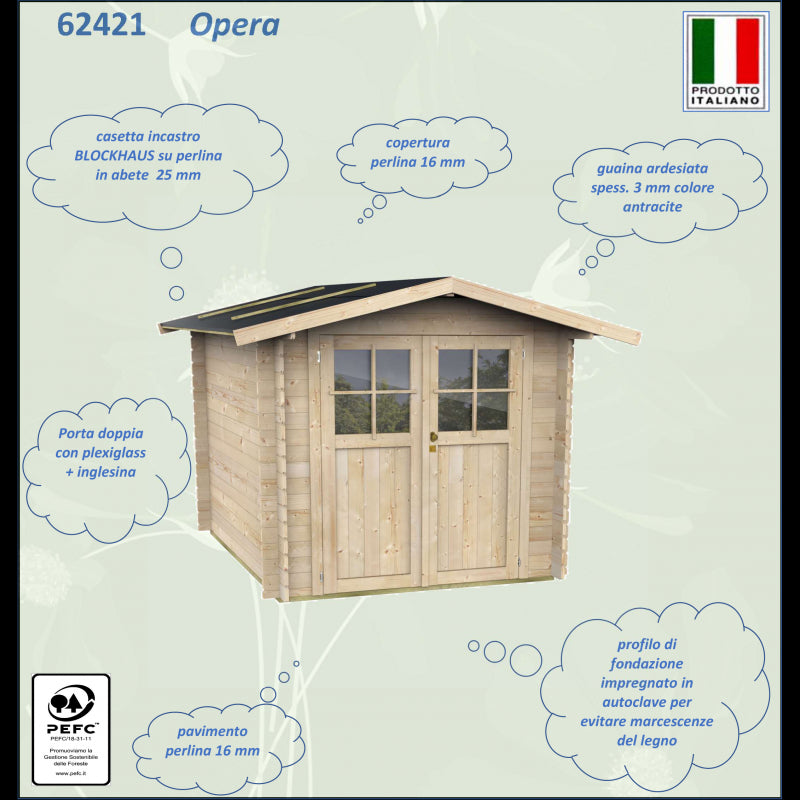 Casetta Bh25 Opera Varie misure PDF pefc - Porta doppia 215x180