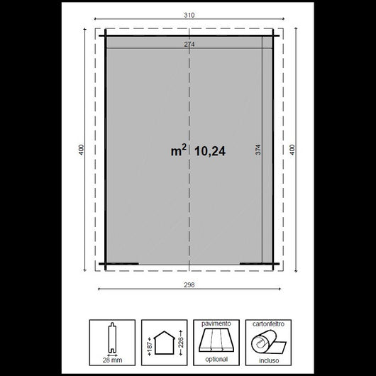 Casetta Diana Cm 300X400 Losa