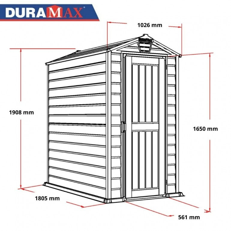 Casetta in PVC EverMore 4'x6' Duramax Plus, 117 x 173 x 190 cm