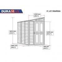 Casetta in PVC SideMate 4'x8' Duramax Classic, 122 x 241 x 188 cm