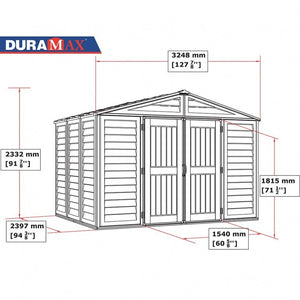 Casetta in PVC WoodBridge Plus 10,5'x8' Duramax Premier, 325 x 247 x 233 cm