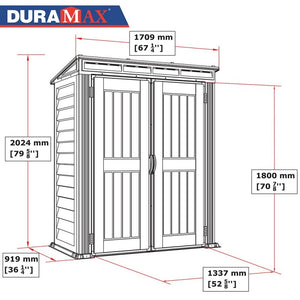 Casetta in PVC YardMate Pent PLUS 5'x3' Duramax Plus, 91 x 170 x 202 cm