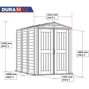 Casetta in PVC YardMate PLUS 5'x8' Duramax, 161 x 250 x 210 cm