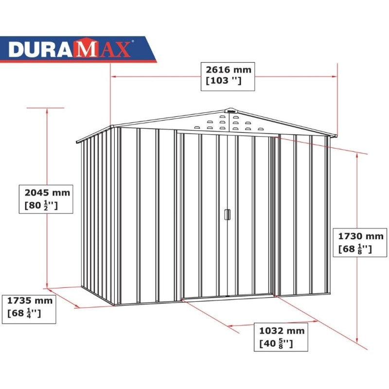 Casetta in metallo Top Shed 8' x 6' Duramax 261 x 183 x 204,5 cm