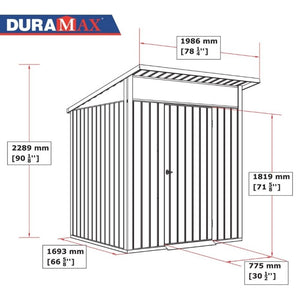 Casetta Box da Giardino 198,6x196,5x229 cm in Acciaio Zincato Grigio