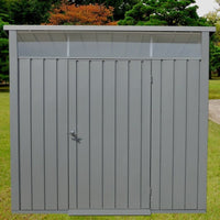 Casetta Box da Giardino 198,6x196,5x229 cm in Acciaio Zincato Grigio