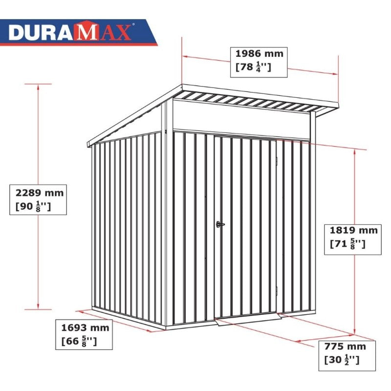 Casetta in Metallo Palladium 6'x5' Duramax 196,5x199x229 cm colore grigio