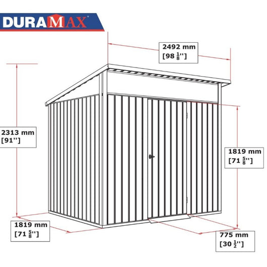 Casetta in Metallo Palladium Duramax 8'x6' a una porta 196,5x199x229 cm colore grigio