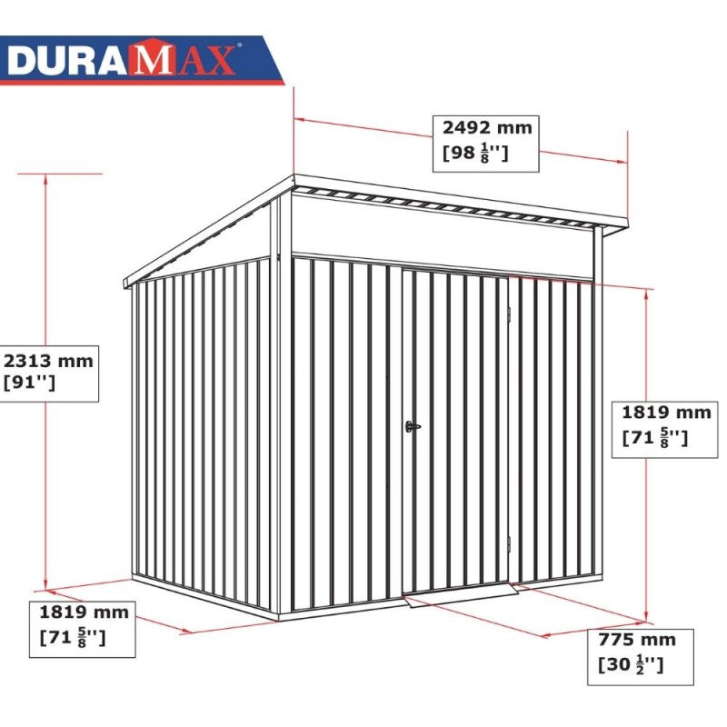 Casetta Box da Giardino 249,1x209,3x231,1 cm in Acciaio Zincato Grigio