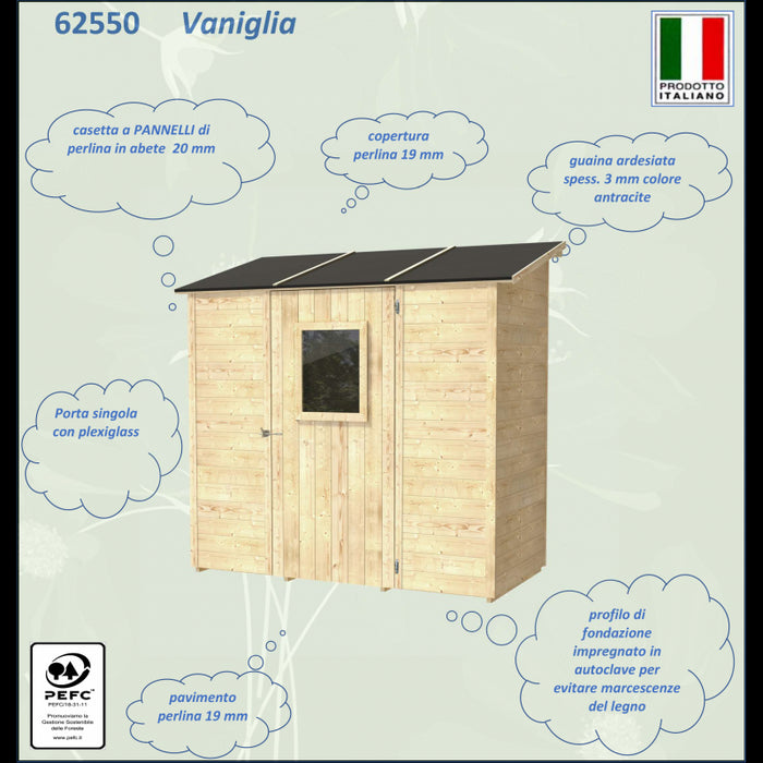 Casetta Vaniglia Addossata o meno Varie misure PSF pefc - Addossata 207x102 cm