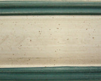 Cassapanca in legno bianco con profilo azzurro l.120 x p.44 h.51