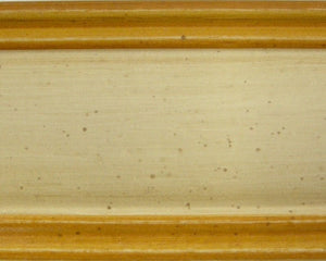 Cassapanca in legno 2 cassetti avorio con profilo ocra l.120 x p.46 h.51