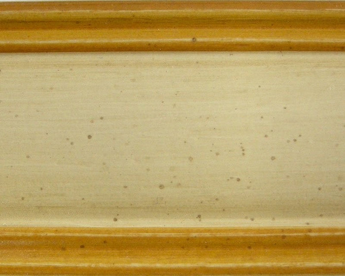 Cassapanca in legno 2 cassetti avorio con profilo ocra l.120 x p.46 h.51