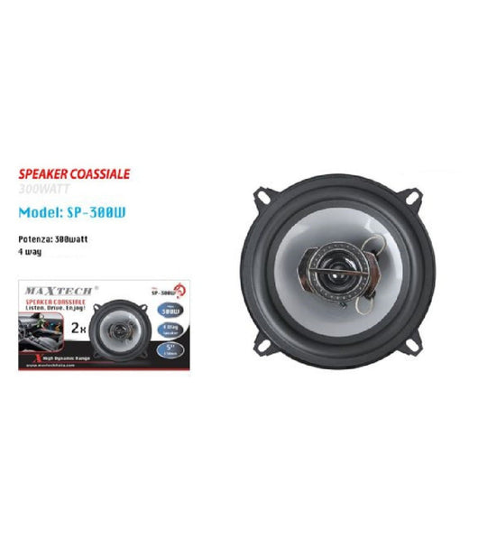 Casse Per Auto 300w Audio Volume Speaker Coassiale 4 Vie Musica Maxtech Sp-300w         