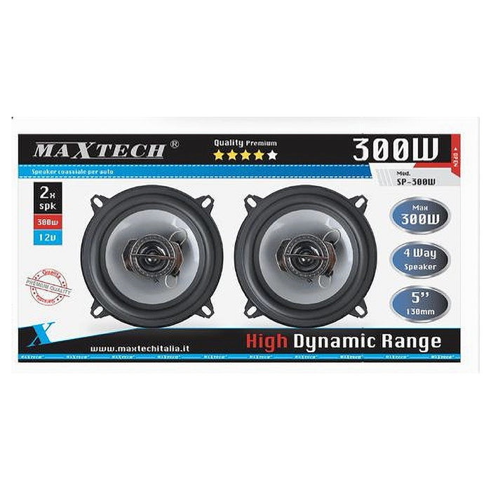 Casse Per Auto 300w Audio Volume Speaker Coassiale 4 Vie Musica Maxtech Sp-300w         