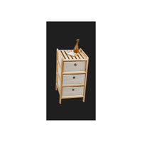 Cassettiera Legno Corine Nat/Beige 3Cassetti Kun