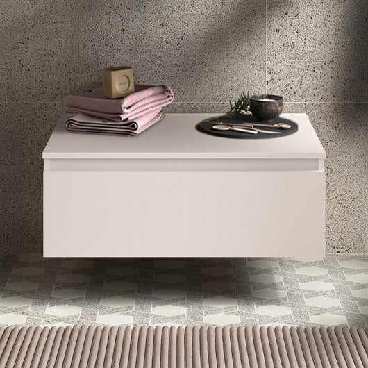 Cassettiera sospesa bagno 60 cm in legno MDF bianco opaco Sumo