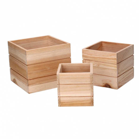 Cassetto legno 1-3 naturale quadro cm15,5X15,5h14