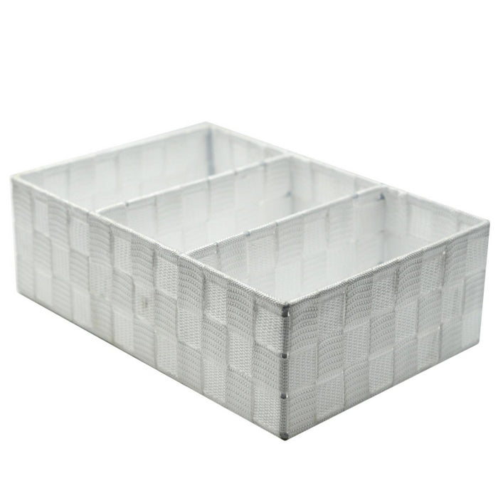 Cassetto poliestere bianco 3 scomparti cm31x21h10