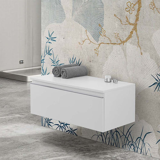 Cassettone sospeso bagno 80 cm bianco lucido Iside 