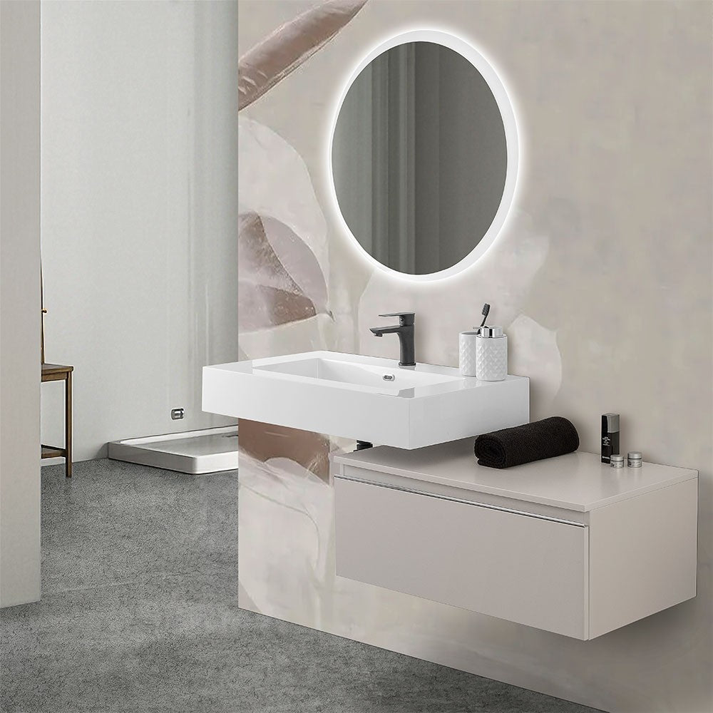 Cassettone sospeso bagno 80 cm grigio perla opaco Iside