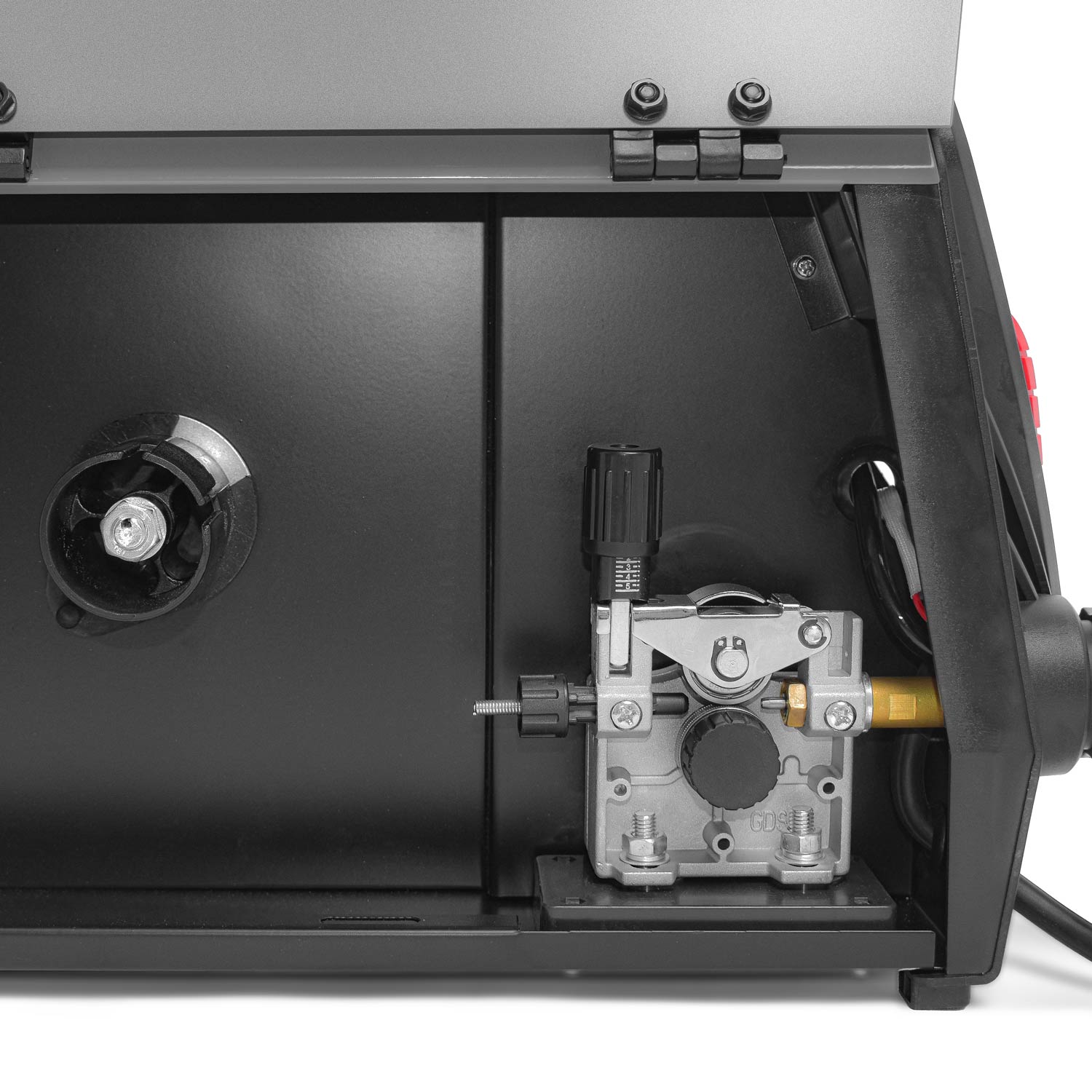 CASTER-MIG Saldatrice a filo continuo da 160Amp con doppia funzione MIG/MMA. Fornita con pistola da saldatura, pinza di massa, porta elettrodo, spazzole e maschera per saldatura. Certificata CE