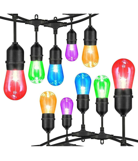 Catena 10pz Lampade E27 Led Colorate Blu Rossa Gialla Verde Viola Per Catenaria         