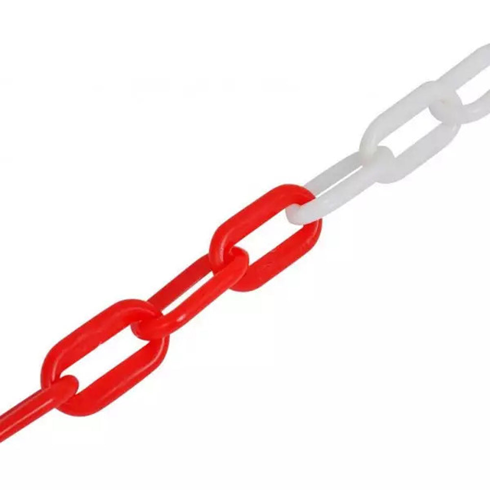 CATENA SEGNALETICA IN PLASTICA BICOLORE ROSSO BIANCO PVC Ø6mm 25m MISTRAL 114092